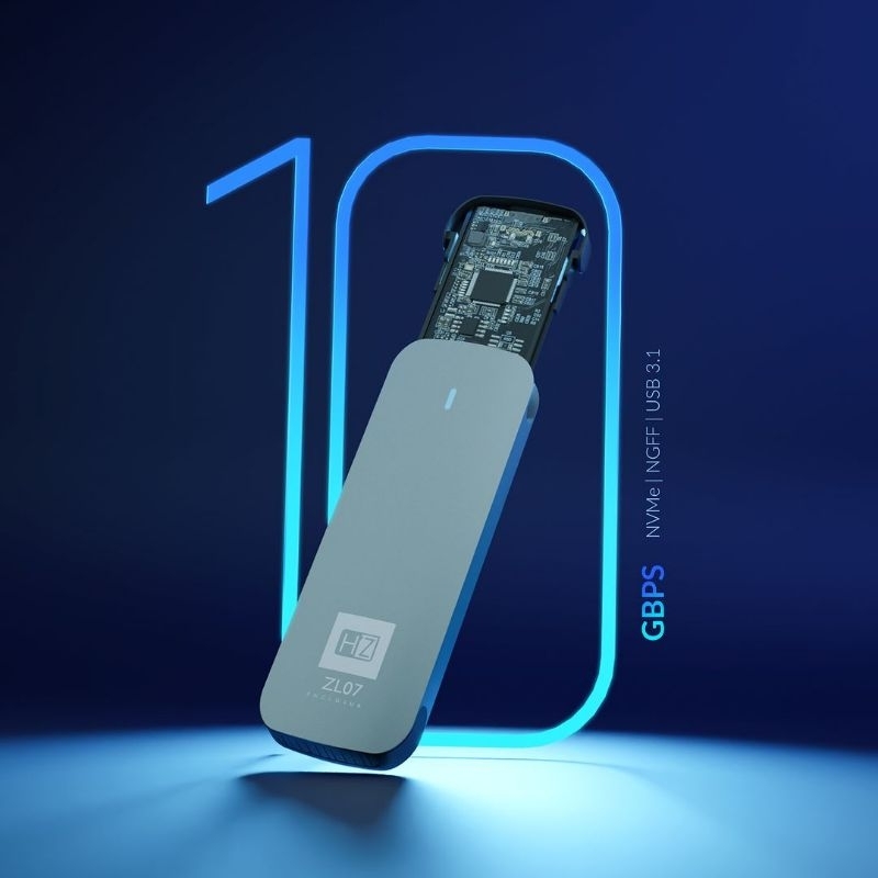 SSD ENCLOSURE 2 IN 1 NGFF CASE| NVME | 10 GBPS SPEED  HEATZ ZL07