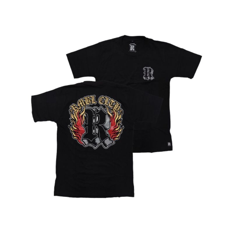 RMBL KAOS / TSHIRT LOGO BURN BLACK / TS LGBRN BK