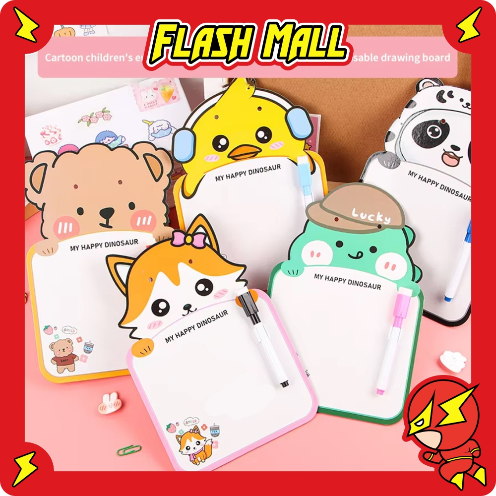 

FLASHmall Papan Tulis Mini Mainan Edukasi untuk Anak/Whiteboard Kartun lucu mengirim Erasable Marker R1242