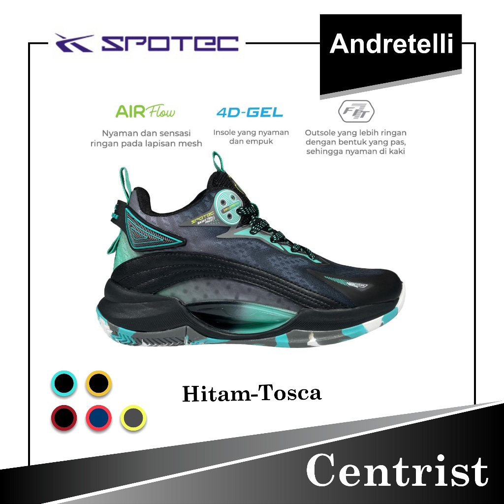SPOTEC CENTRIS Sepatu Basket HITAM / TOSCA