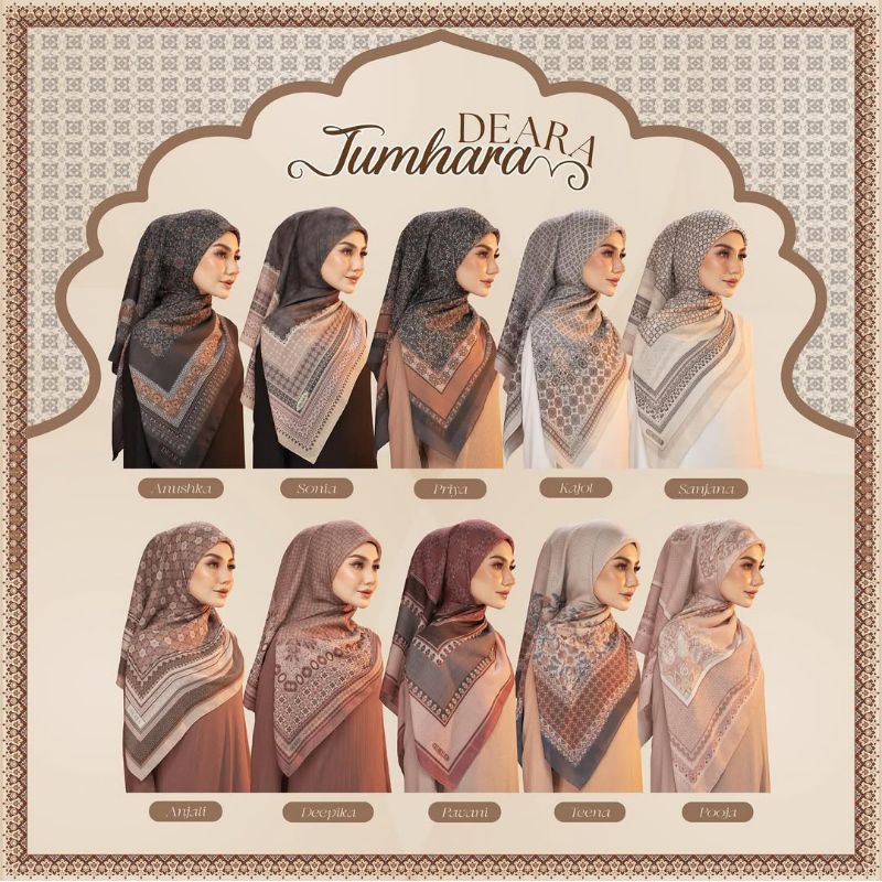 READY NEW Deara TUMHARA hijab segi empat Malaysia