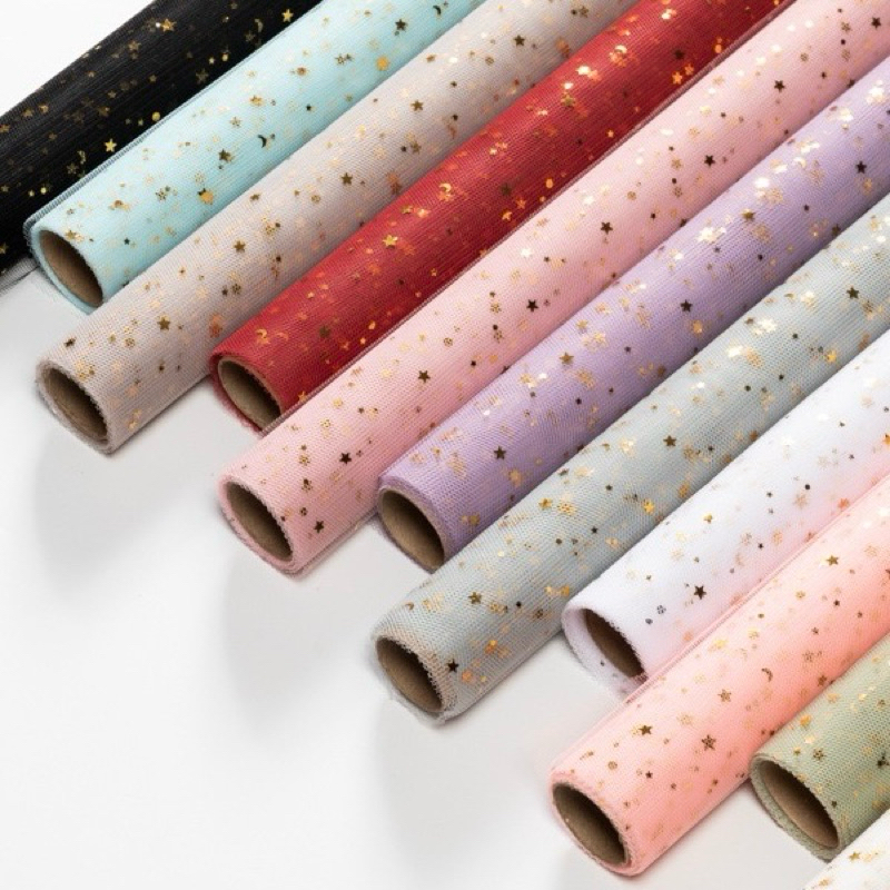 

Cellophane STAR TILLE Florist / KERTAS BUKET TILE LEMBARAN MOTIF BINTANG - FLOWER WRAPPING
