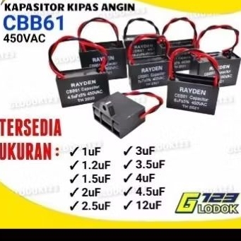 Rayden Kapasitor Kipas Angin CBB61 450VAC