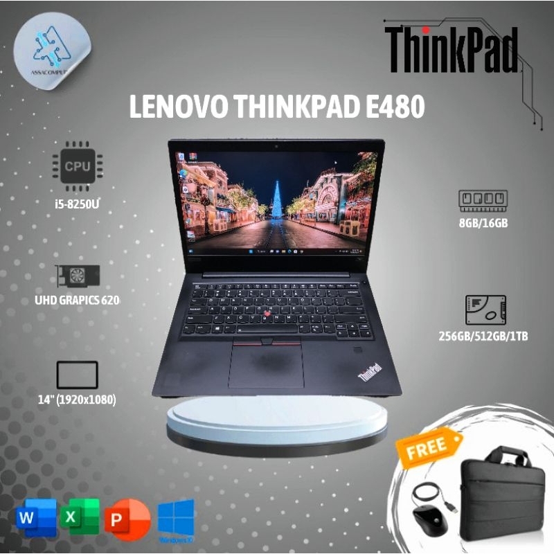 Laptop Lenovo ThinkPad E480 Core i5 Gen 8 RAM 8GB 16GB SSD 256GB 512GB Obral Harga Murah
