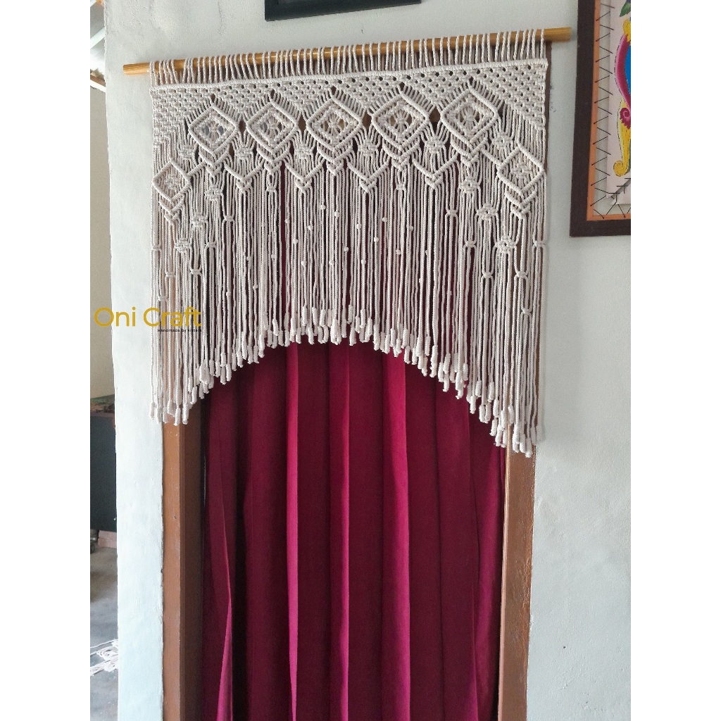 Tirai Makrame Handmade Estetik Setengah Pintu