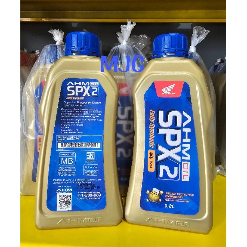 Oli AHM SPX2 800ML/0.8Liter/(1 Dus isi 24 Botol)/SAE 10W-30 Oli Motor Matic 110CC-125CC