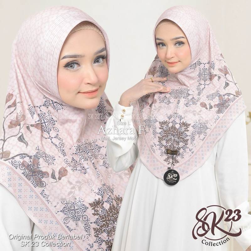 MUGHNI - AZHARA MOTIF F | HIJAB BERGO DAILY PED ANTEM ORI SK23