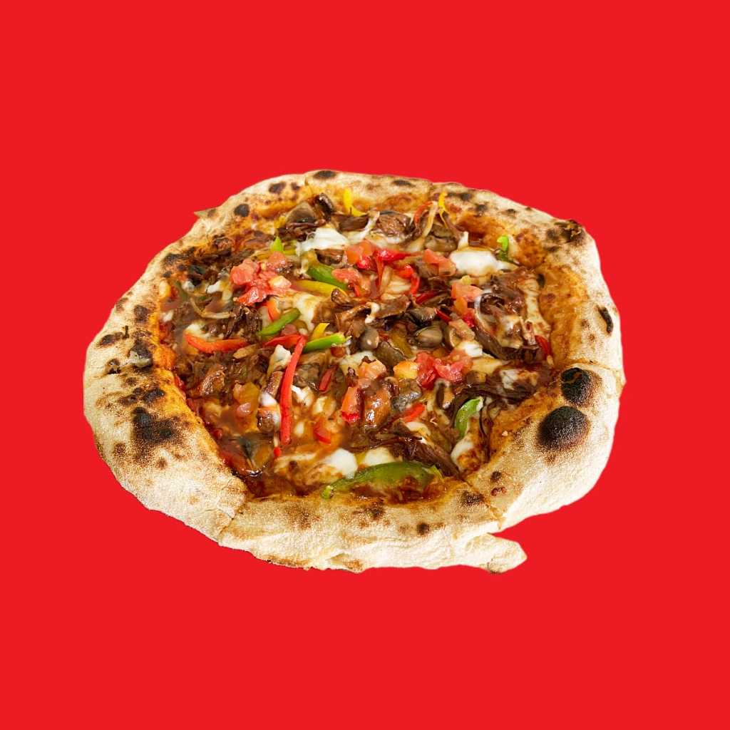 

Animo Bakery Slow Cooked Beef, Mushroom With Tomato Salsa And Bellpepper Personal Pan Pizza