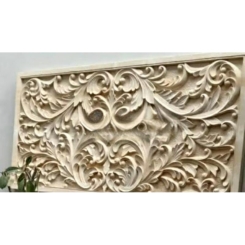 BATU ALAM RELIEF CUSTOM 100x200 DESAIN KLASIK HIASAN DINDING