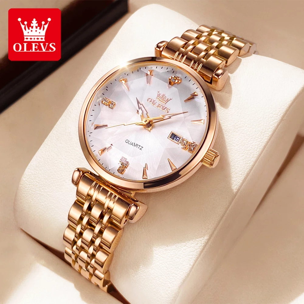 OLEVS 5536 Jam Tangan Wanita Kekinian Original 100%-Rantai Stainless Steel