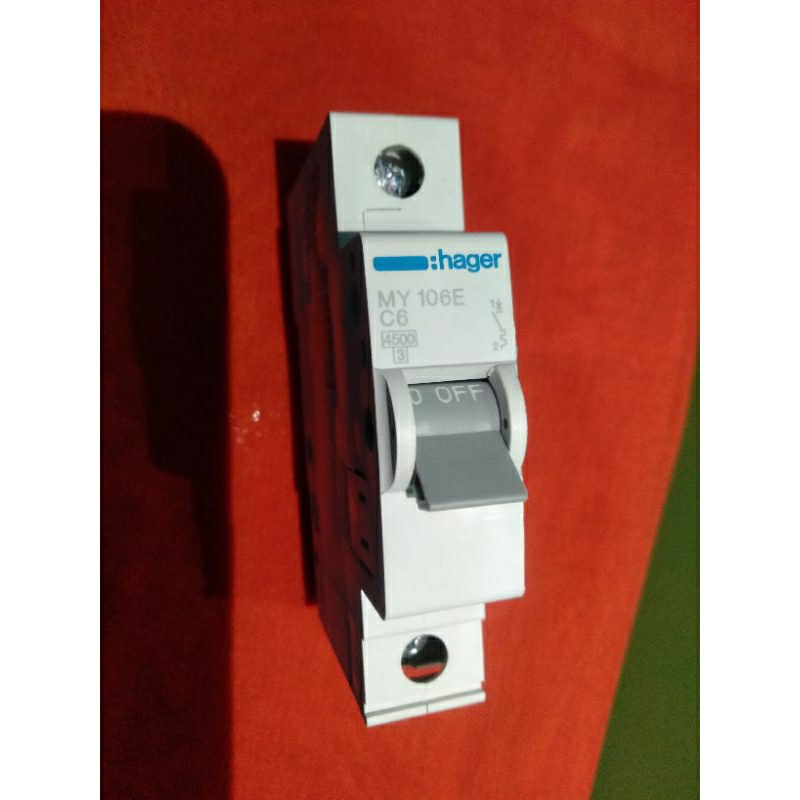 mcb 6 amper 1pas merek hager