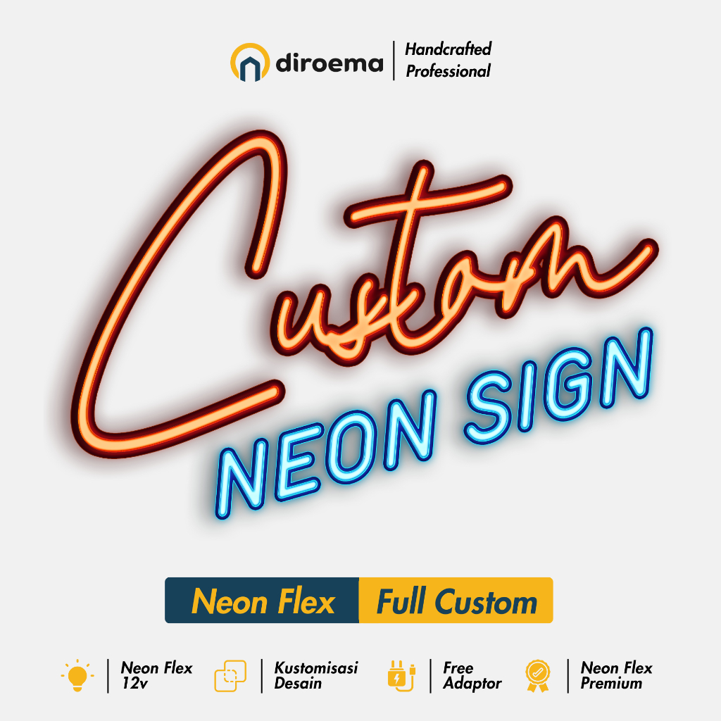 Lampu Neon Flex LED | Neon Sign | Neon Light Desain Custom Huruf Logo dan Tulisan
