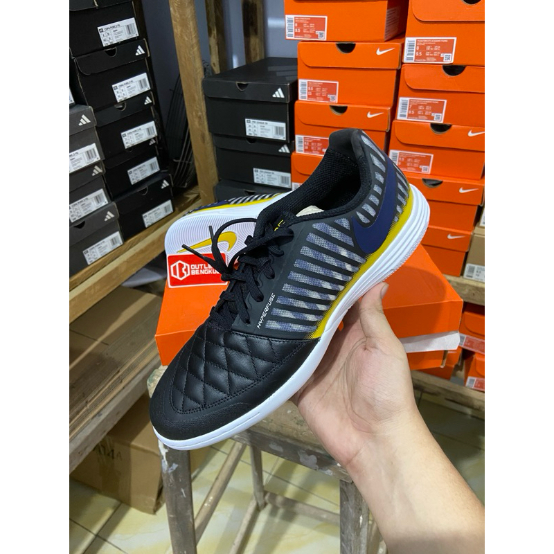 Sepatu Futsal Nike Lunar Gato II - Black Midnight Navy Original BNIB