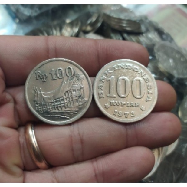 Koleksi Koin Kuno Indonesia 100 Rupiah tahun 1973 Sudah Dibersihkan Asli Ready
