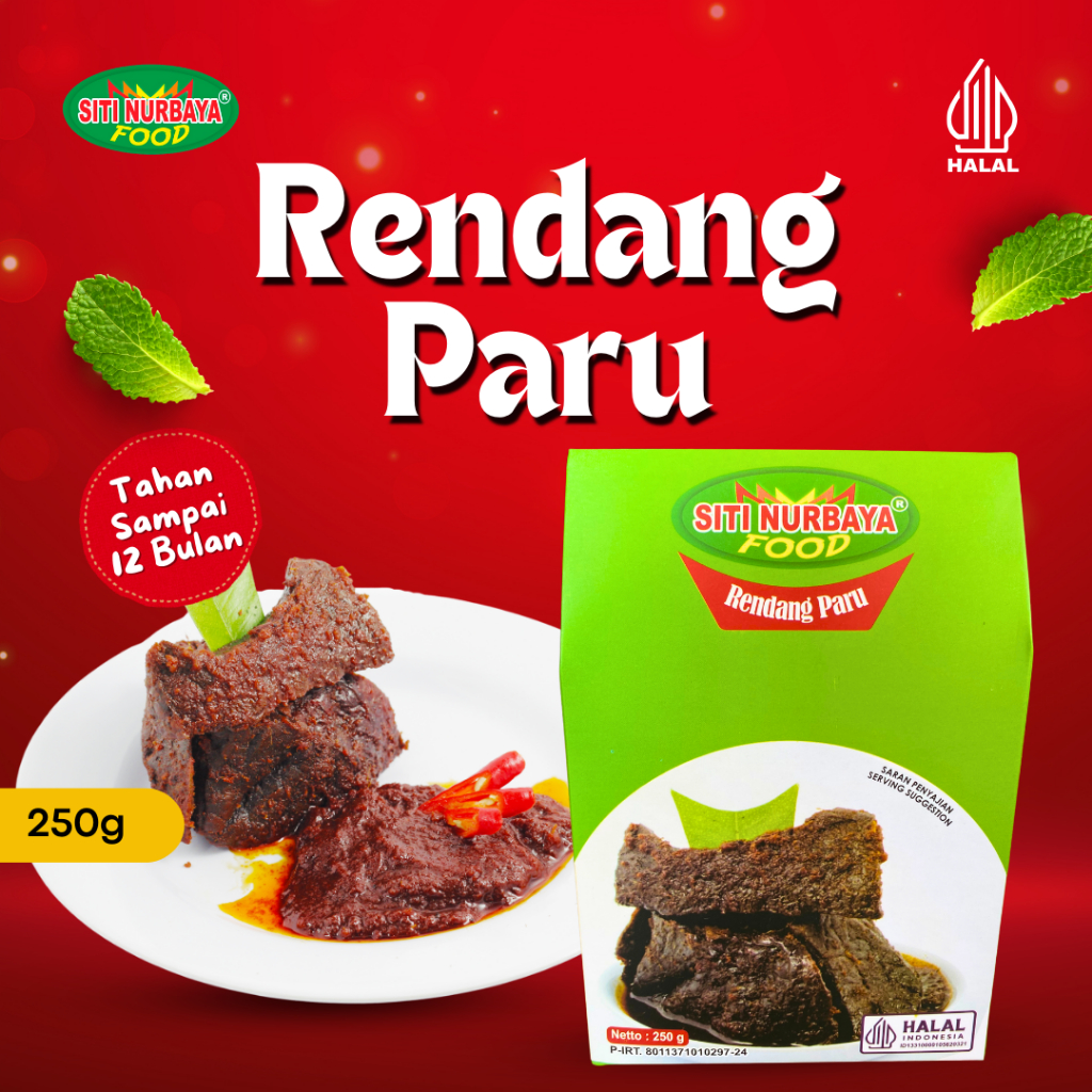 

Rendang Paru 250g Siti Nurbaya Food , Empuk , Gurih , dan Wangi Khas Masakan Padang