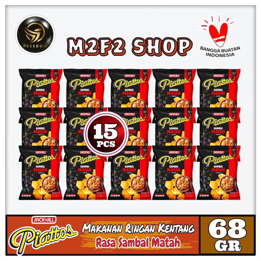 

Piattos Keripik Kentang Rasa Sambal Matah | Snack Makanan Ringan Bag - 68 gr (Kemasan 15 Pcs)