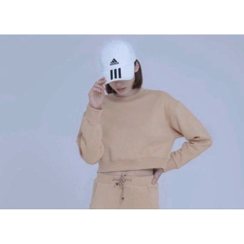 BERSHKA CROP CREWNECK SWEATSHIRT