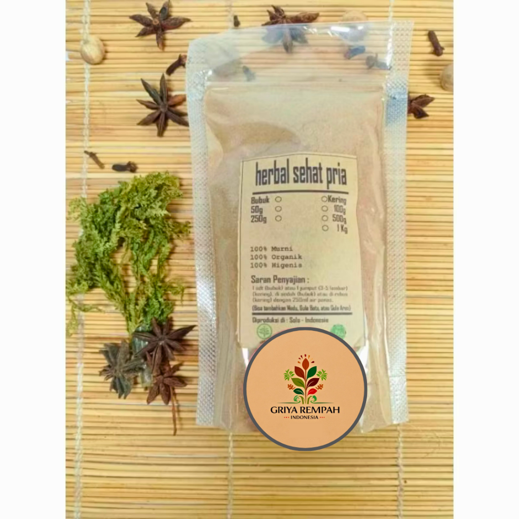 

HERBAL SEHAT PRIA BUBUK 50 GRAM Ramuan Rempah Alami Kering untuk Vitalitas Cowok Laki dan Stamina Jamu Tradisional Simplisia Jsr