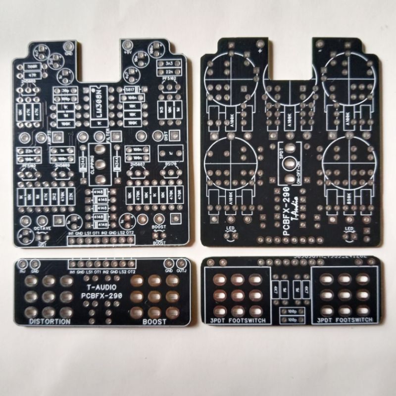 T-Audio PCBFX-290 Based on EQD Life Pedal Octave Distortion + Boost Guitar Effect Stompbox Pedal DIY