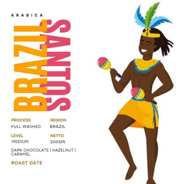 

Kopi Arabica Brazil Santos 200gr - JS Coffee and Rostery