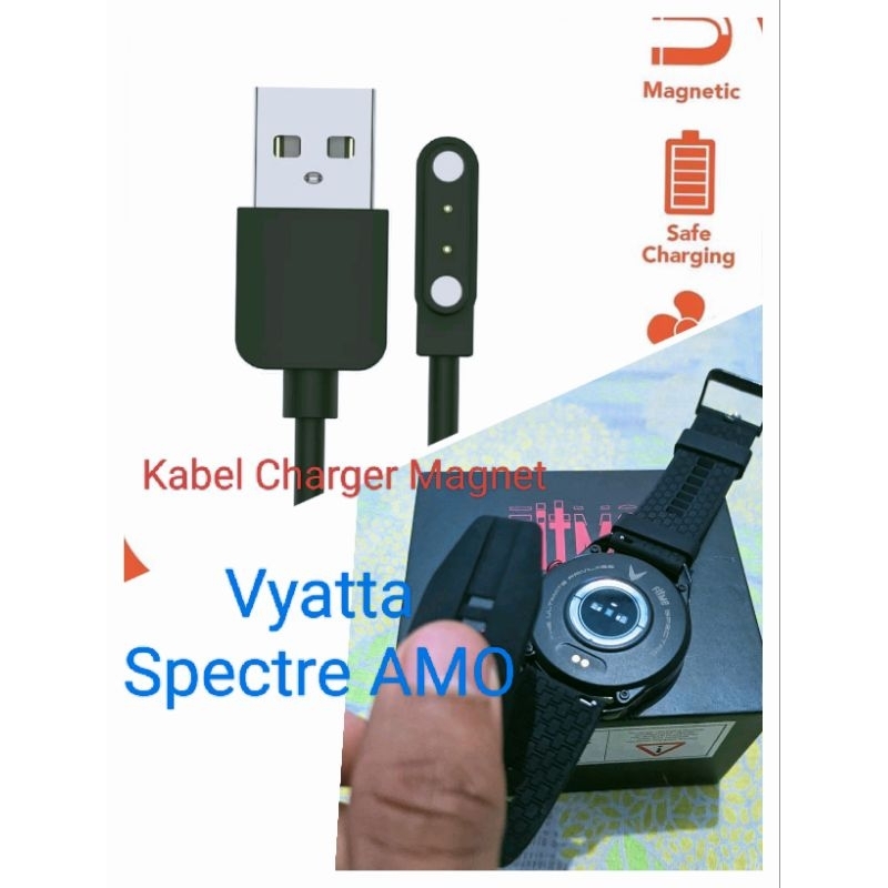 AIG Vyatta Fitme Spectre AMO Smart Watch Kabel Charger Magnet Smartwatch Fitme Spectre New Spectre