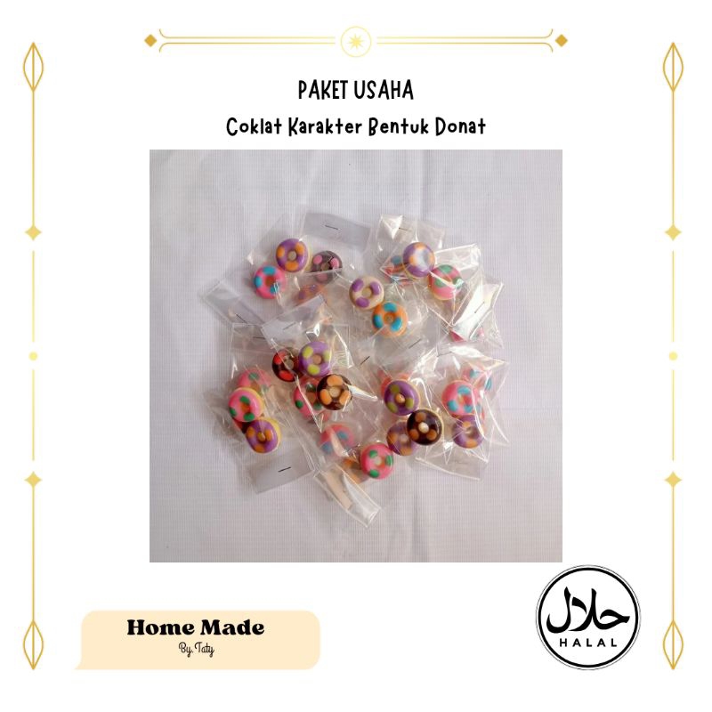 

PAKET USAHA coklat karakter bentuk donat isi 20 coklat lucu homemade cokelat premium souvenir cemilan anak chocolate snack food