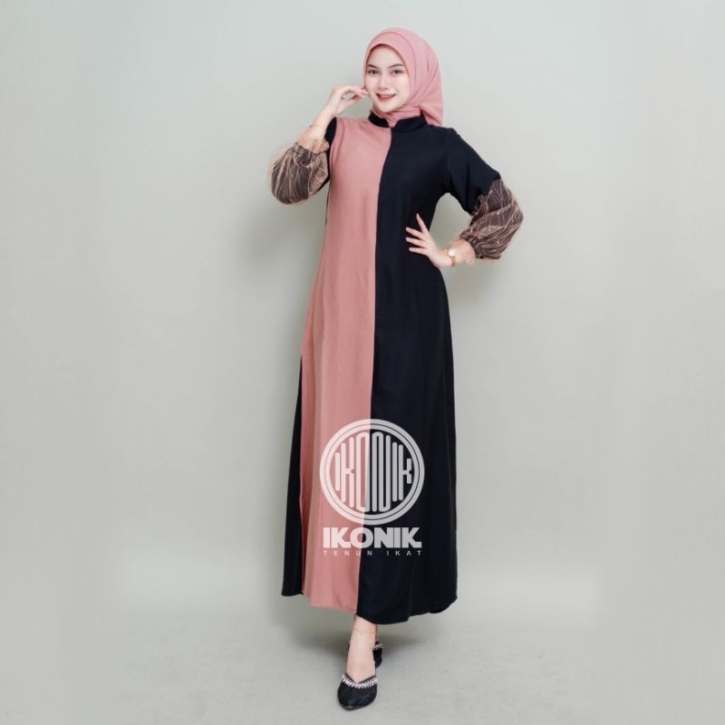 IKONIK GAMIS NIRMALA BLACK MOCCA-BAJU KONDANGAN