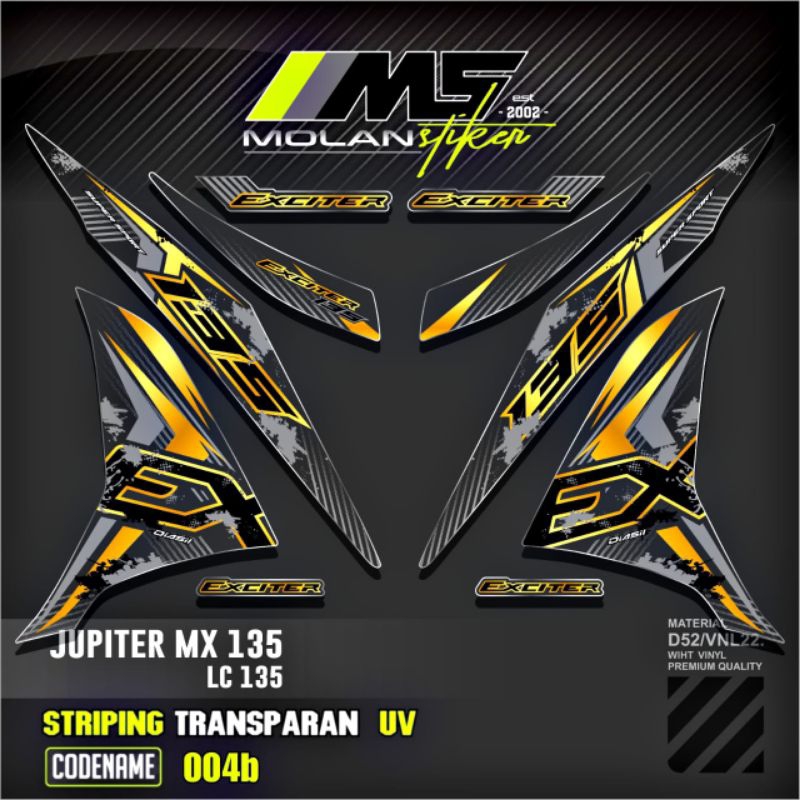 Decal Sticker Striping Variasi Transparan Uv Jupiter Mx 135 New 2011-2016 NJMX Yamaha Lc 135  Excite