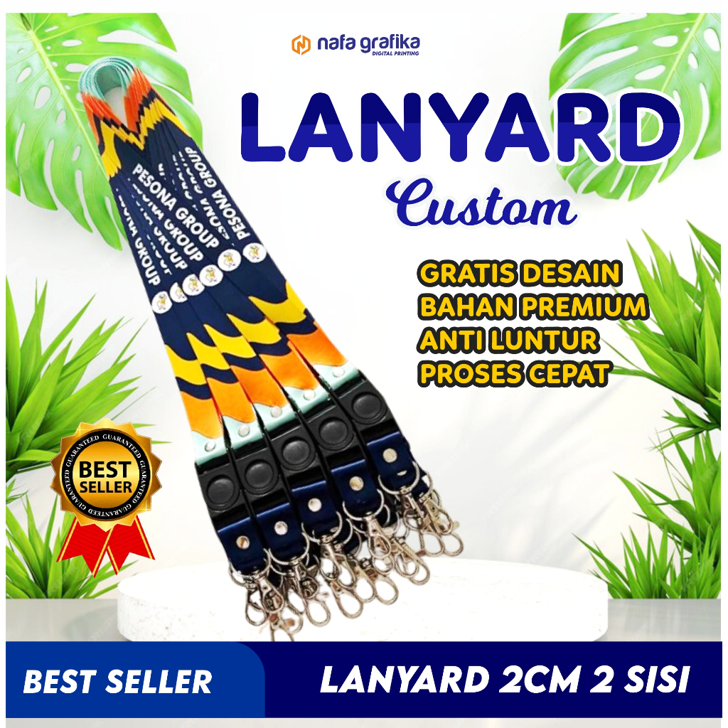 

CUSTOM TALI LANYARD PRINTING FULL COLOR EVENT IDENTITAS PROMOSI USAHA CUSTOM FREE DESAIN NAME TAG
