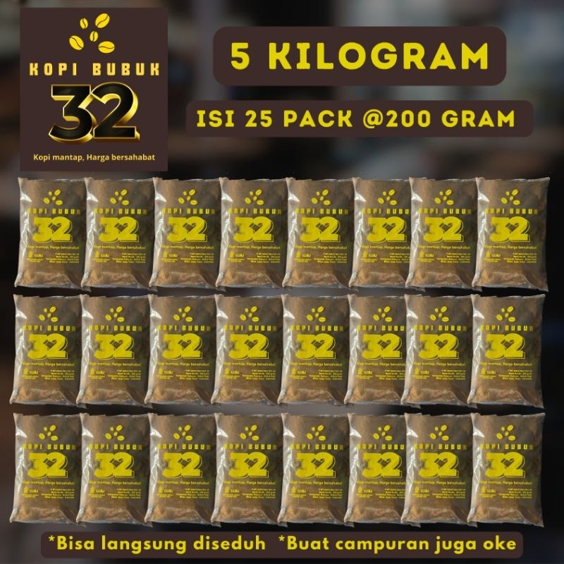 

(5 KG = 25 PACK) KOPI 32 @200gram - Robusta Campuran