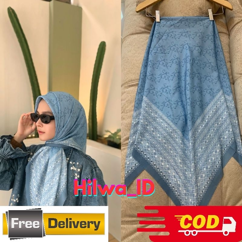 Hijab Voal Motif  premium ukuran 115x115