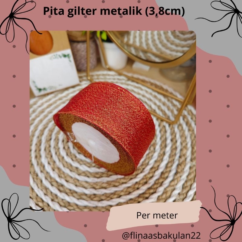 

pita gilter merah besar per meter