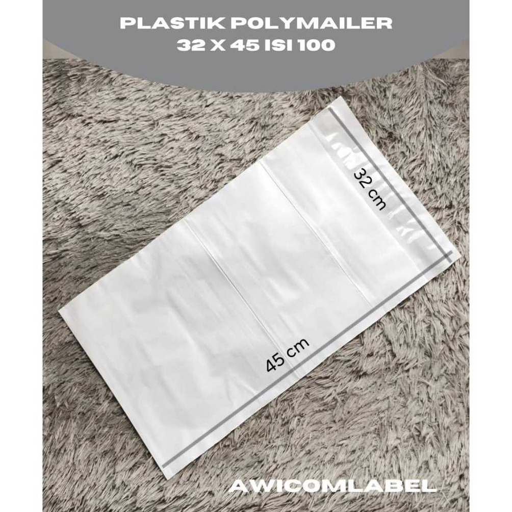 

ndLaris 32x45 POLYMAILER PUTIH Plastik Packing ukuran 32 x 45 cm isi 1 E35