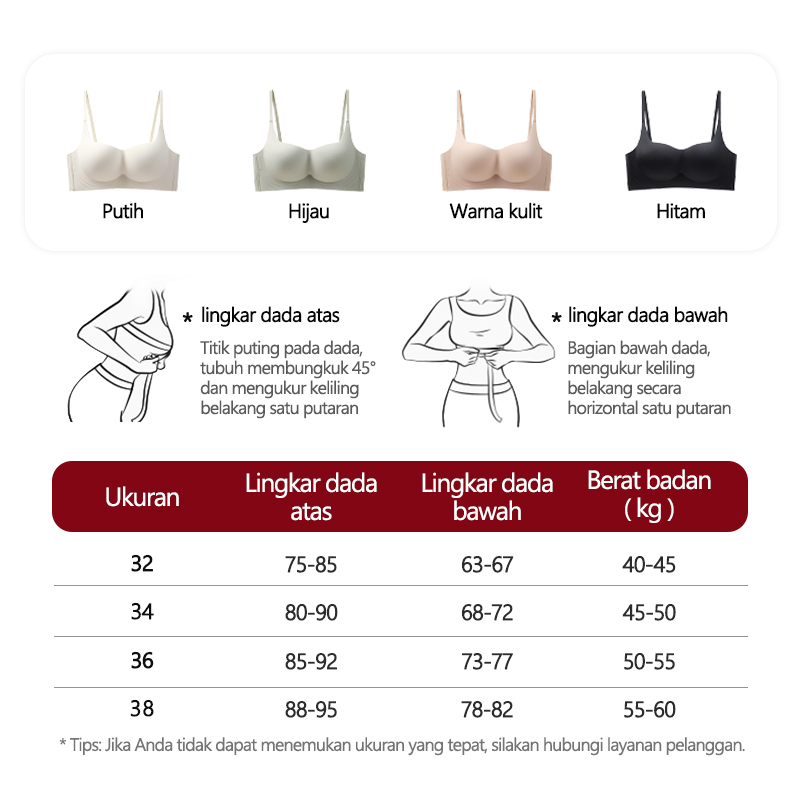 hot gemer bra seamless - bh push-up - mencegah kendur - desain penyangga lembut khusus - bra seksi