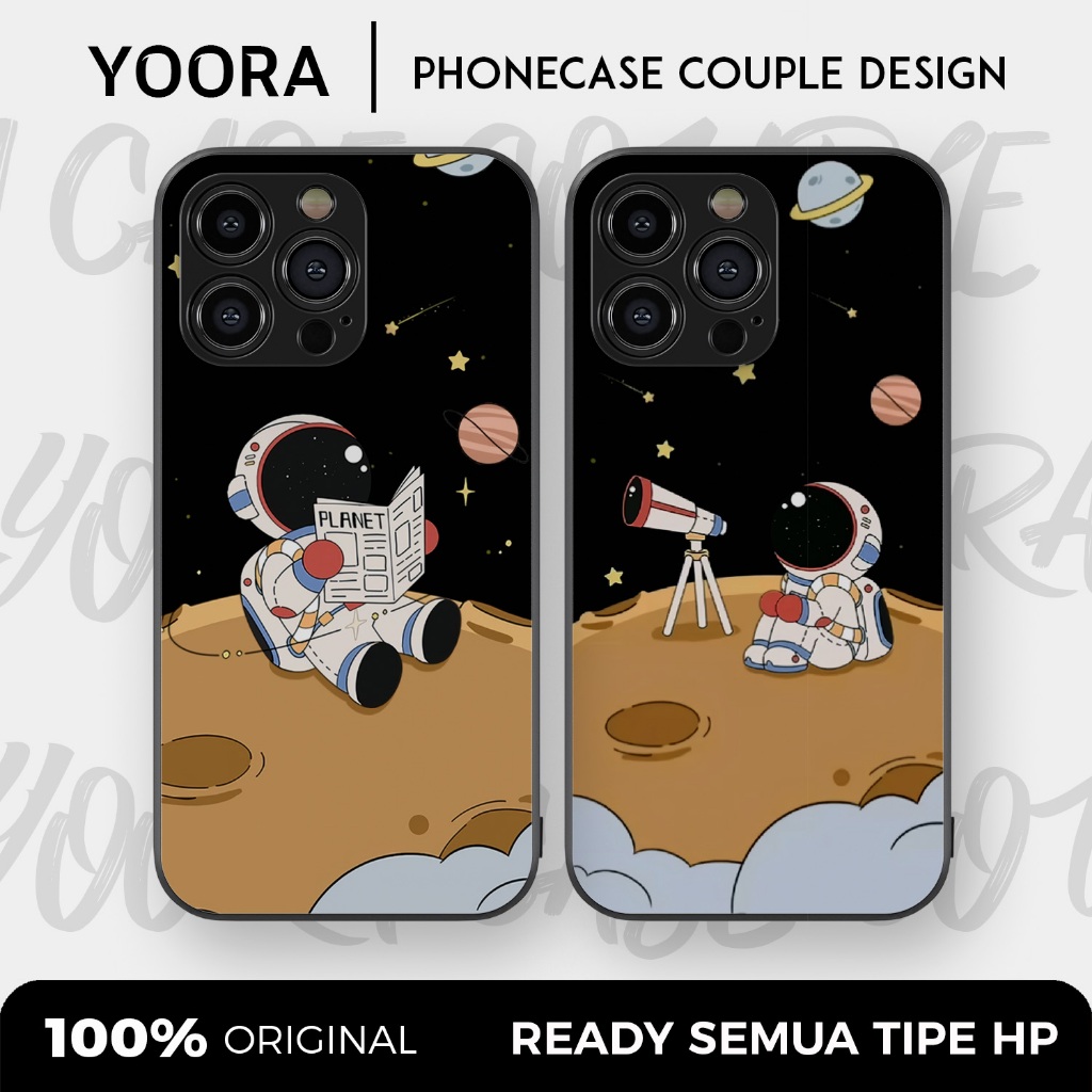 [AST04] Custom Case Couple Astronot Space Premium Bisa Untuk Semua Tipe Hp