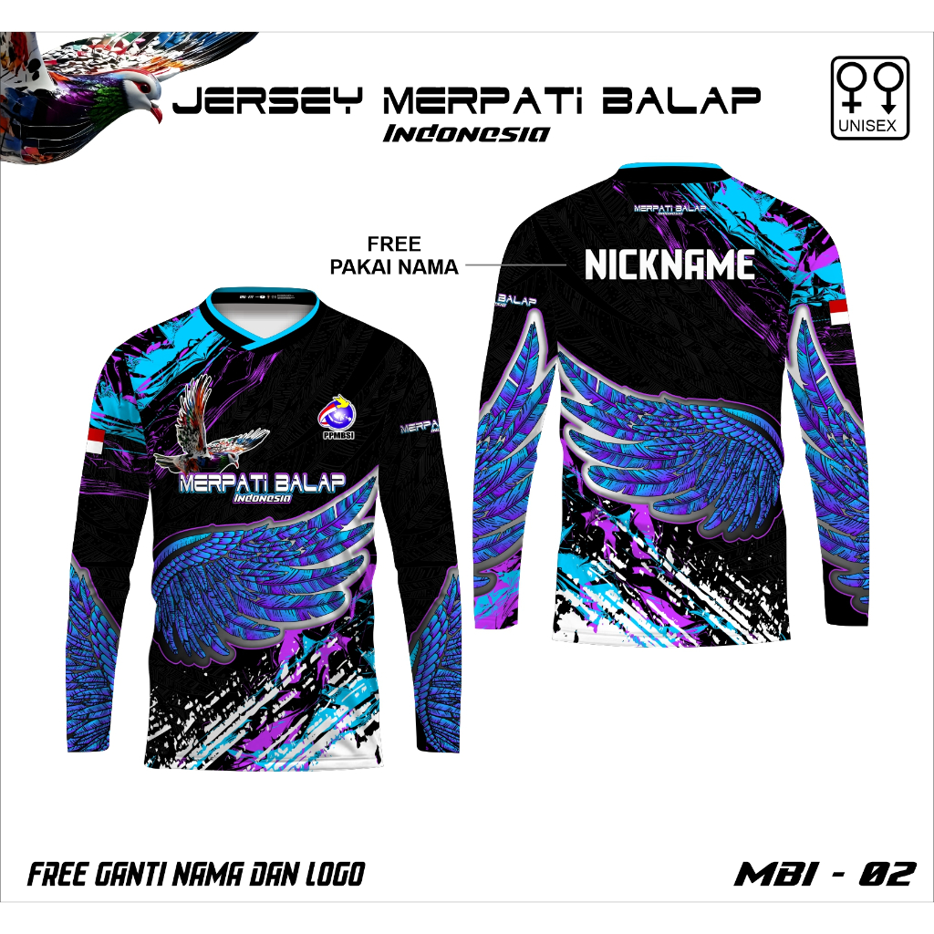 Jersey merpati balap baju burung merpati kaos burung dara lengan panjang