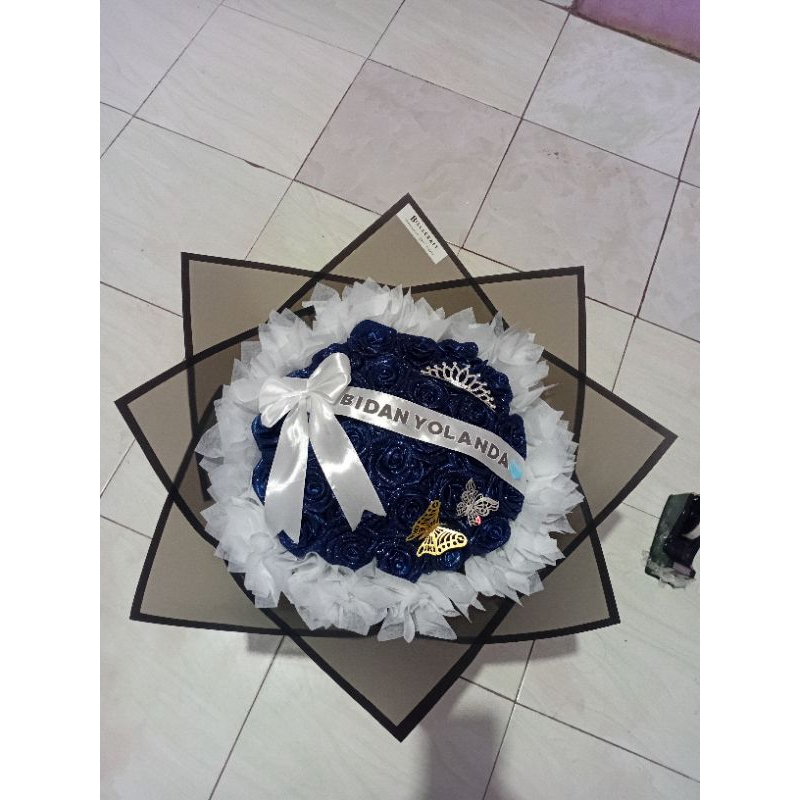 

20 tangkai buket bunga pita satin + gliter