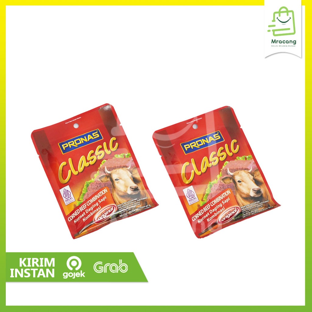 

Maknyuss1 Pronas Corned Beef / Kornet Daging Sapi Kombinasi - Berat 50Gr