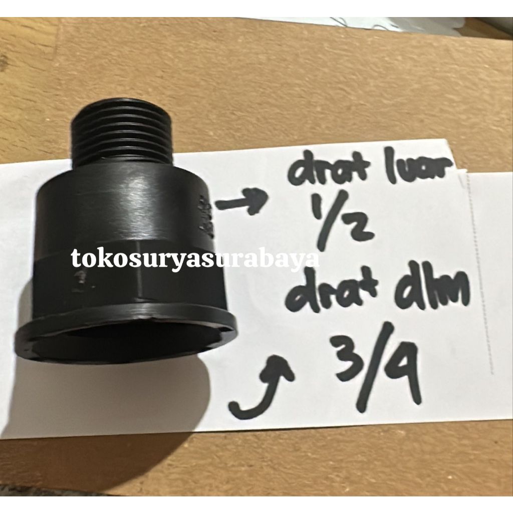 sok drat dalam 3/4 x sok drat luar 1/2" mur kopling pdam plastik sok drat luar 1/2" x dalam 3/4" sok