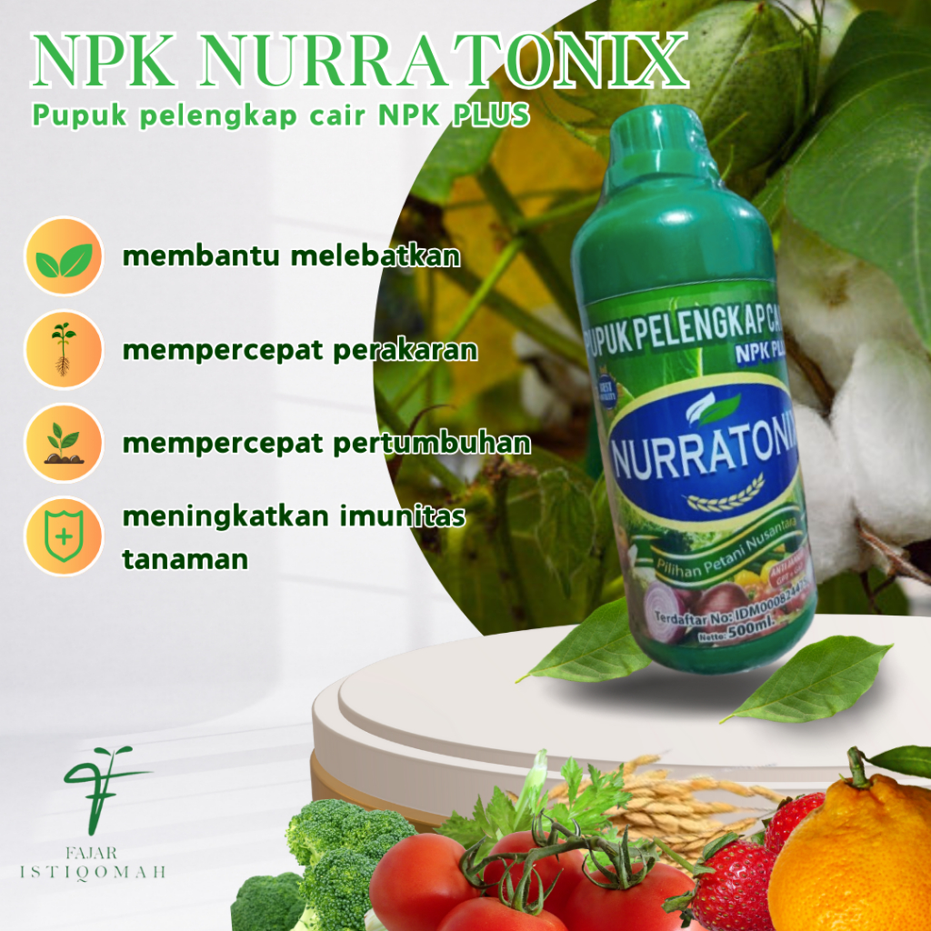 PUPUK PELENGKAP CAIR NPK PLUS ANTI JAMUR ZPT + GA7 NURRATONIX MENYUBURKAN KAPAS ISI 500ML