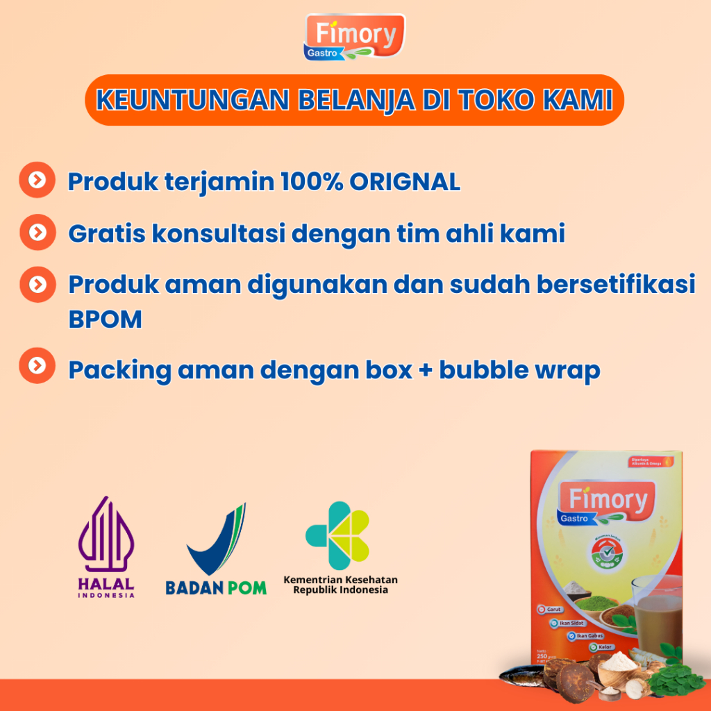 

Fimory Gastro - Minuman Nutrasetikal Umbi Garut Bantu Atasi Asam Lambung, Maag & GERD