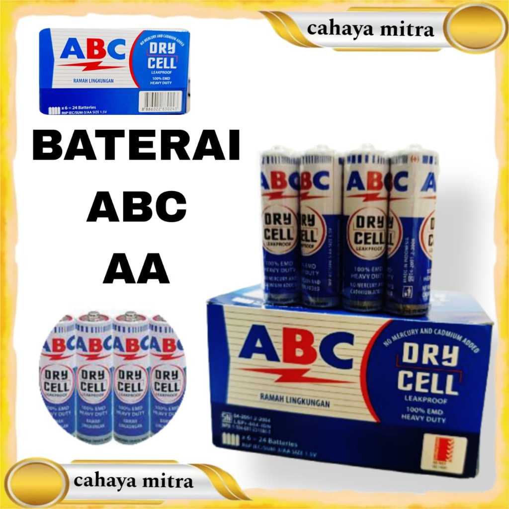 BATERAI ABC AA // BATU BATERAI A2 // BATERAI SEDANG AA 1.5 V baterai remote tv DLL