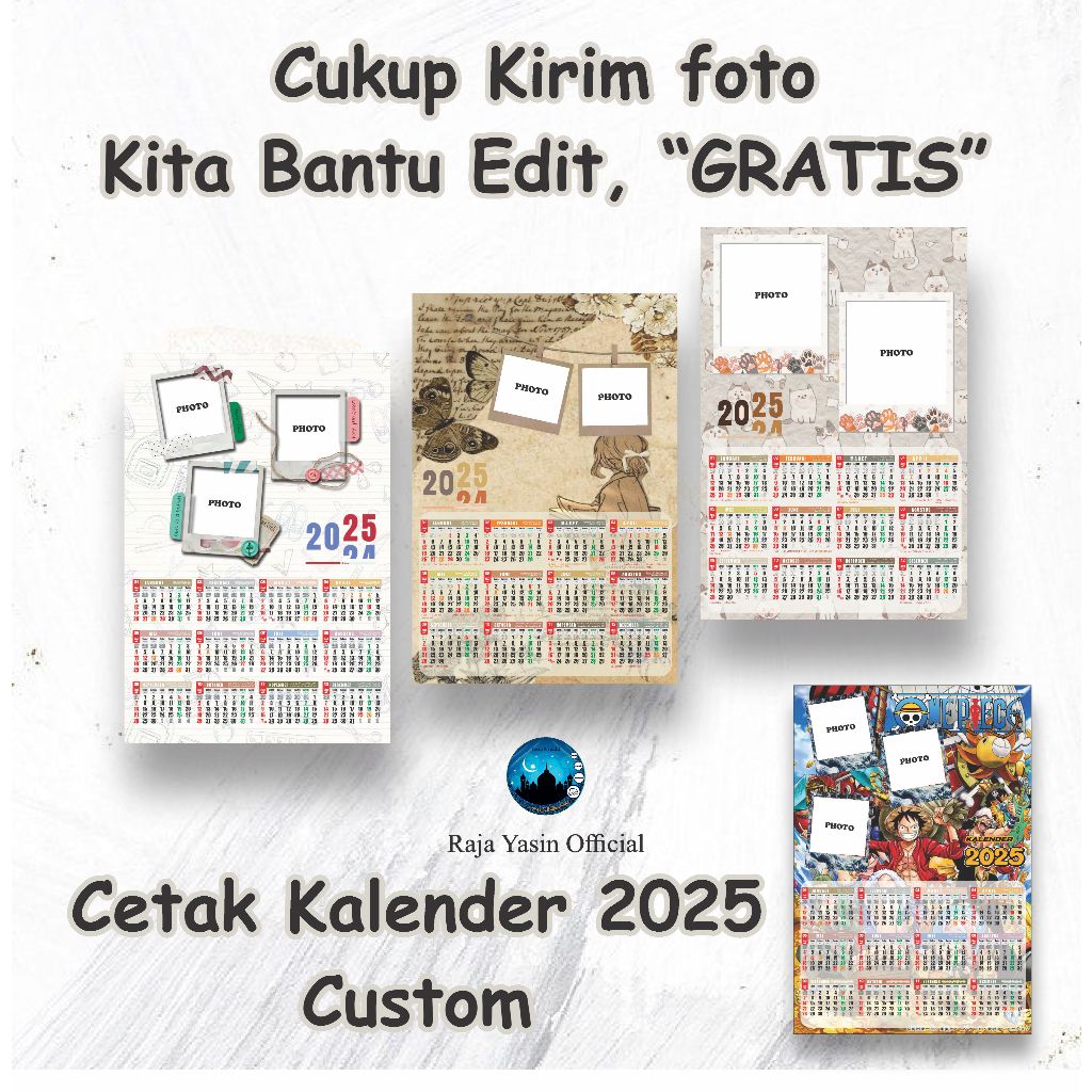 

cetak kalender calender dinding 2025 estetik foto unik custom murah