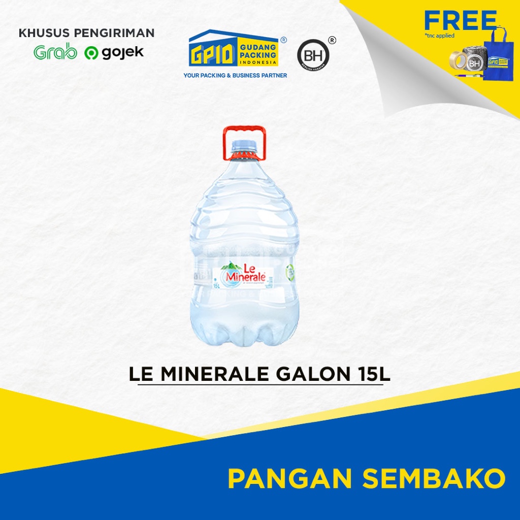 

(GOSEND/GRAB) LE MINERALE - Air Mineral Galon 15 L Sekali Pakai