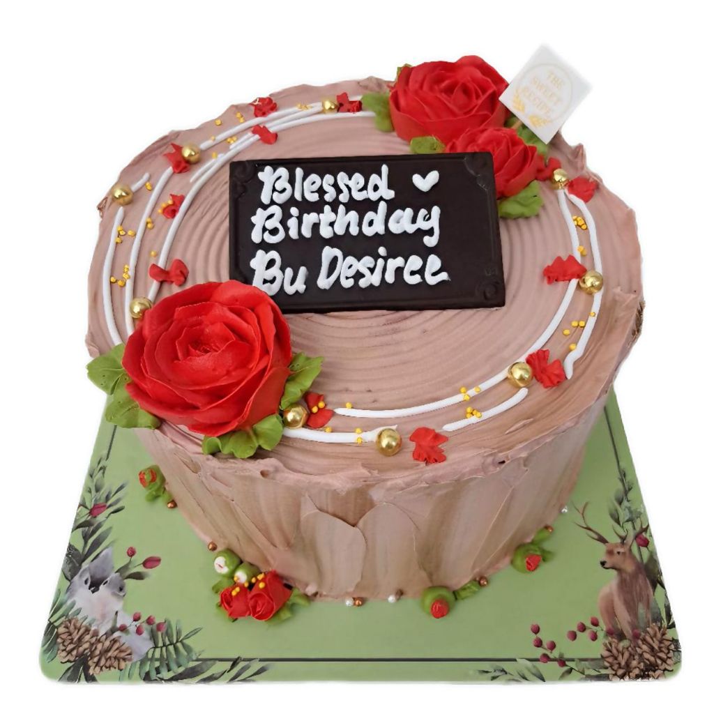 

Cake Flower Rose wood