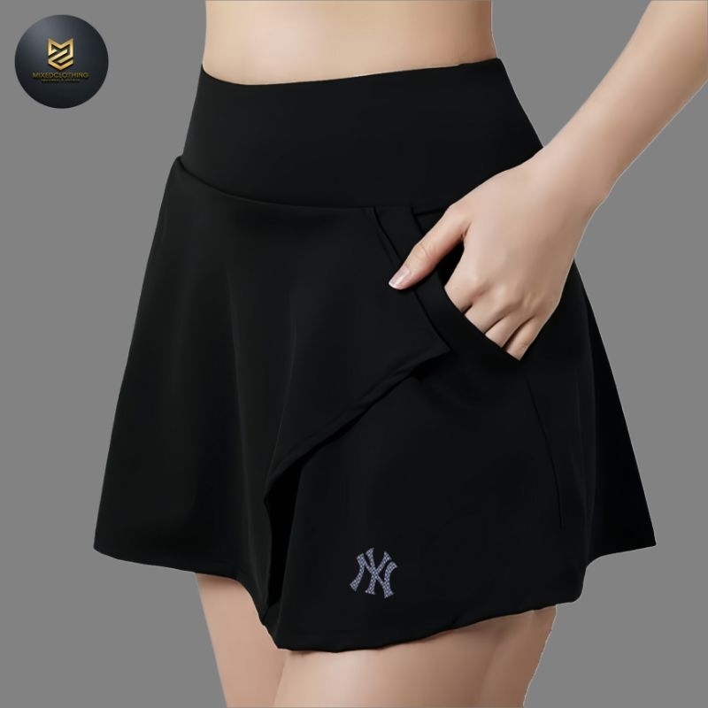 celana pendek olahraga wanita/celana rok pendek 2 in 1/celana senam rok wanita