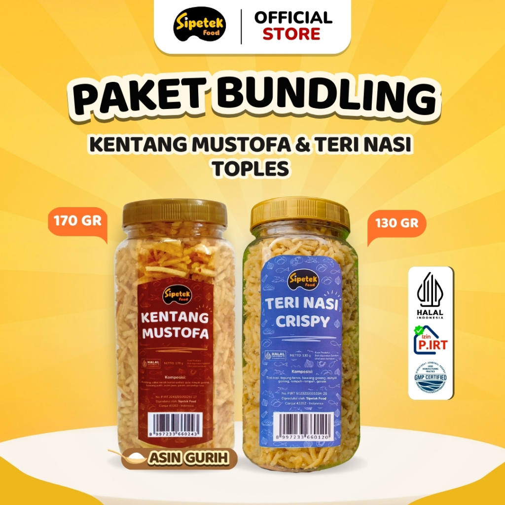 

[Spesial] - Paket Bundling Kentang Mustofa dan Teri Crispy Toples Sipetek