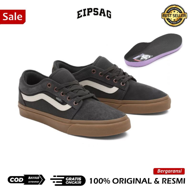 Skate Chukka Low Sidestripe Dark Grey Gum RESMI ORIGINAL