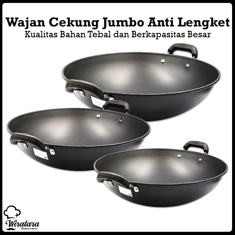 Calypso Wajan Jumbo Anti Lengket | Kuali Cekung Penggorengan Besar