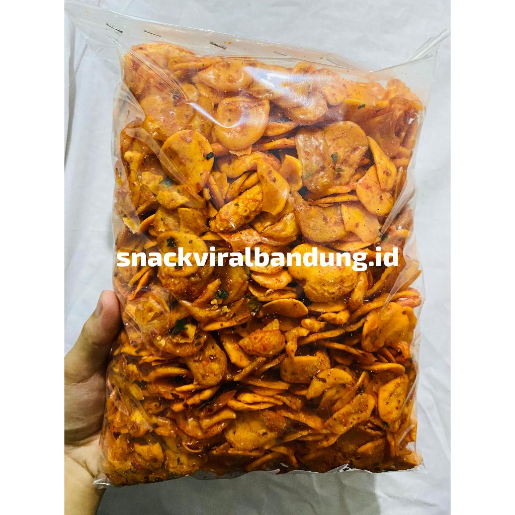 

seblak kering kerupuk orange/sebring kerupuk kemplang orange pedas daun jeruk enak gurih bumbu melimpah